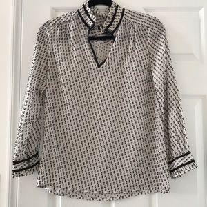 J.Crew Tipped Swiss Dot Blouse Sz.2